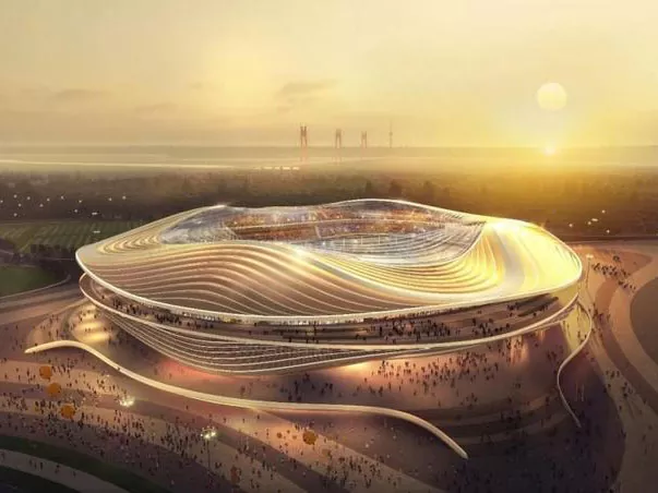 Estruturas de aço de grande extensão para estádio