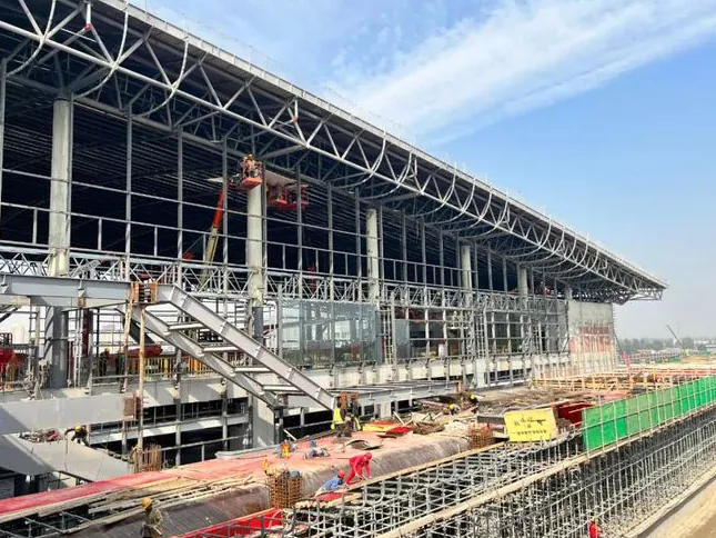 Estação de trem de estrutura de aço leve pré -fabricada