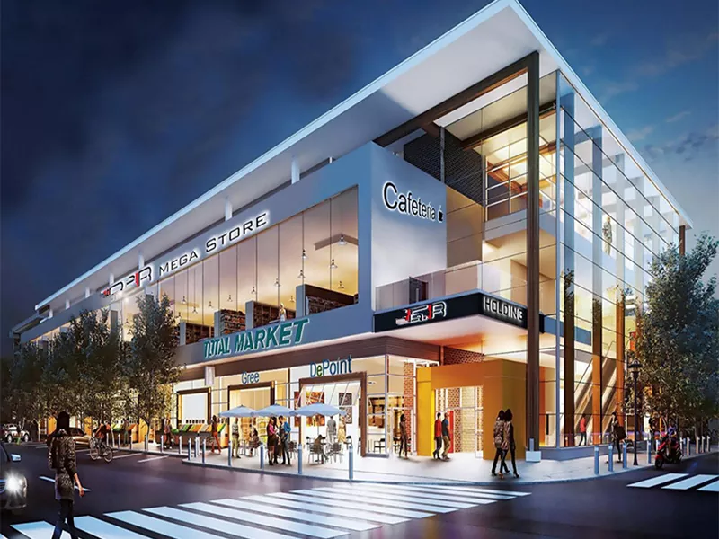 Shopping centers com estruturas de aço integradas em larga escala
