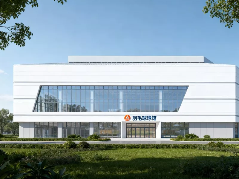 Salão de badminton com estrutura de aço