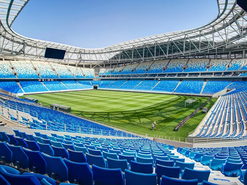 Estrutura de aço estádio de futebol